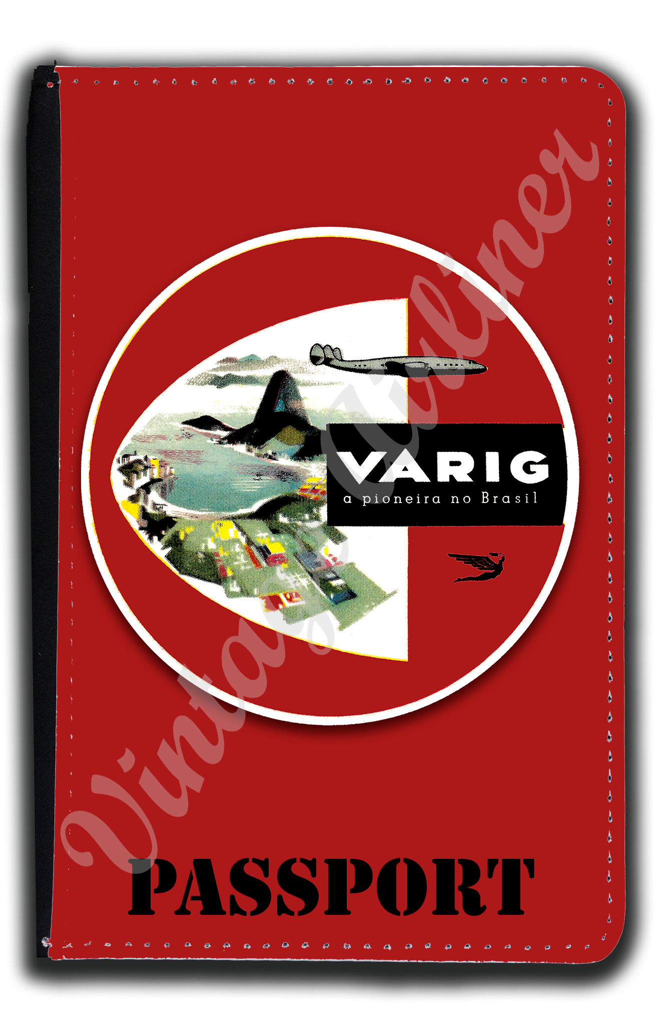Varig Airlines Vintage Bag Sticker Passport Case