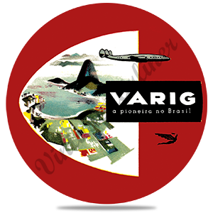 Varig Airlines Vintage Round Sandstone Coaster