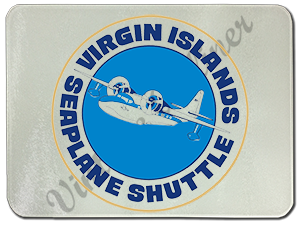 Virgin Islands Seaplane Shuttle Glass Cutting Board