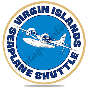 Virgin Islands Seaplane Shuttle Vintage Round Sandstone Coaster