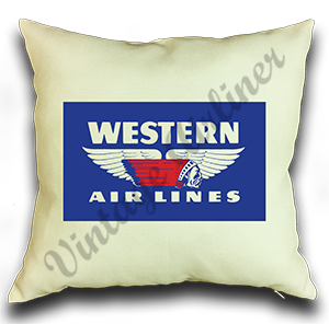 Western Airlines 1950's Logo Linen Pillow Case Cover