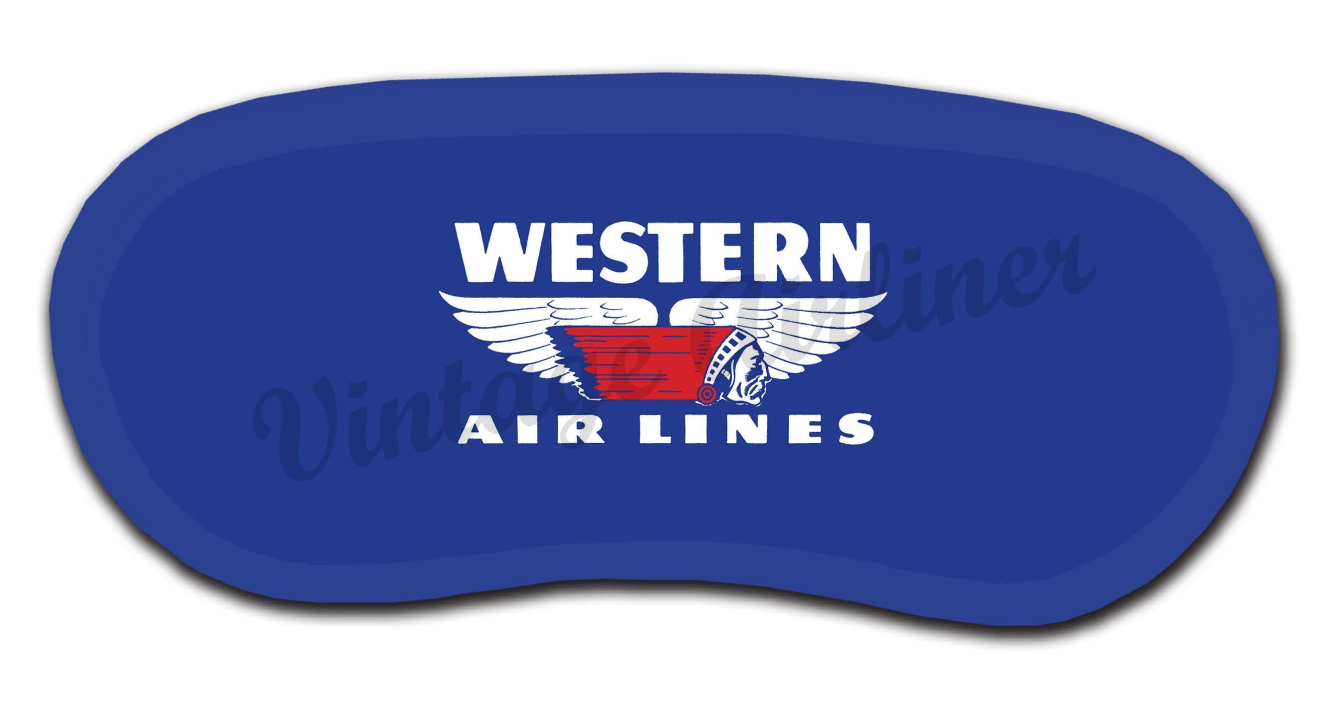 Western Airlines Vintage 1950's Bag Sticker Sleep Mask