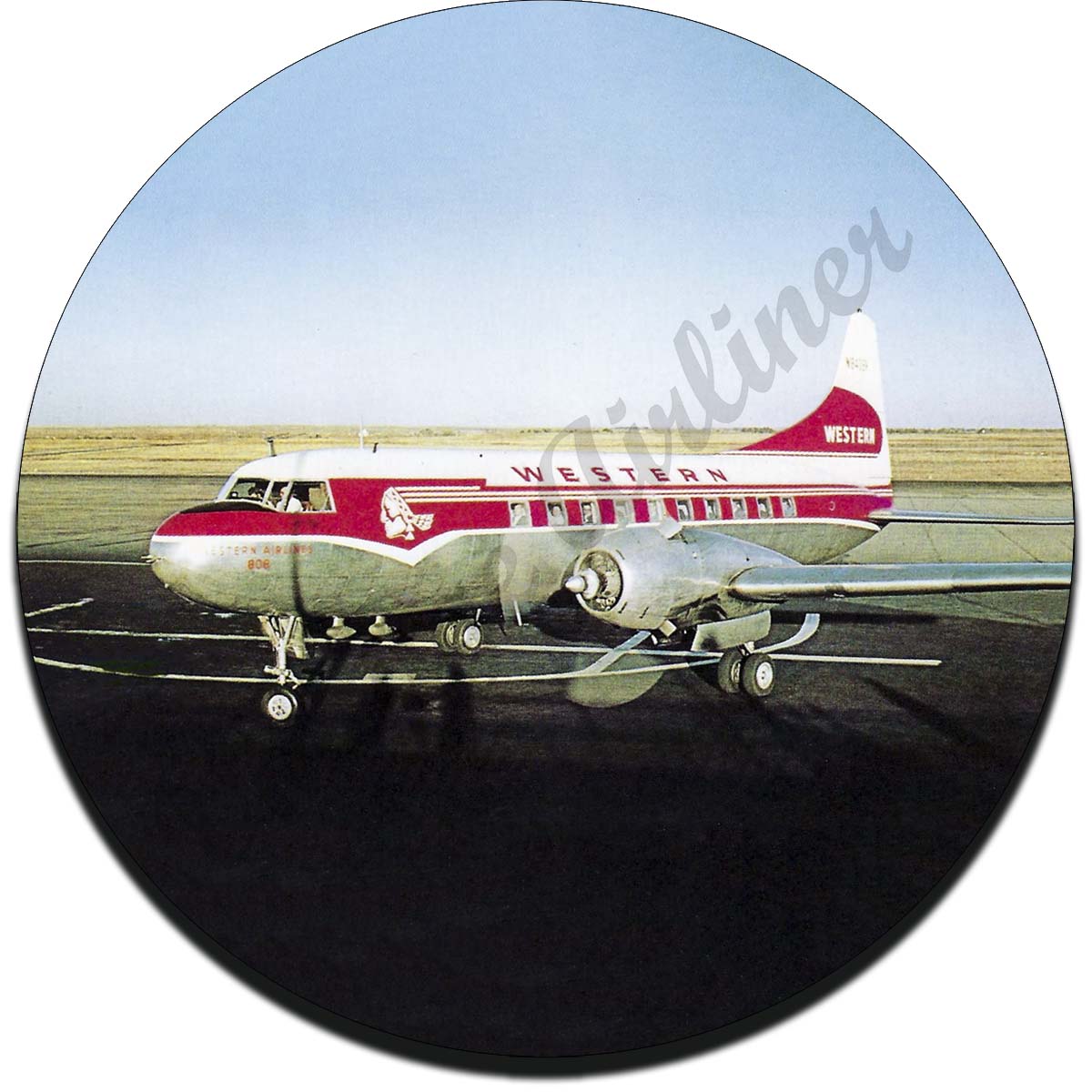Western Airlines Sandstone Coaster