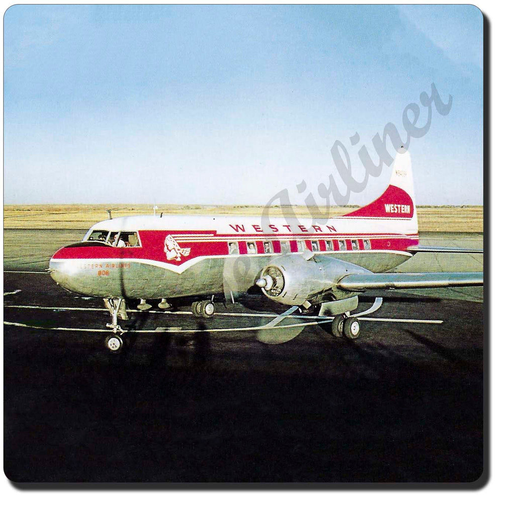 Western Airlines Sandstone Coaster