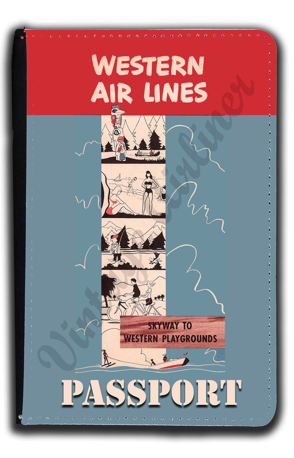 Western Airlines Skyway To Western Playgrounds Passport Case