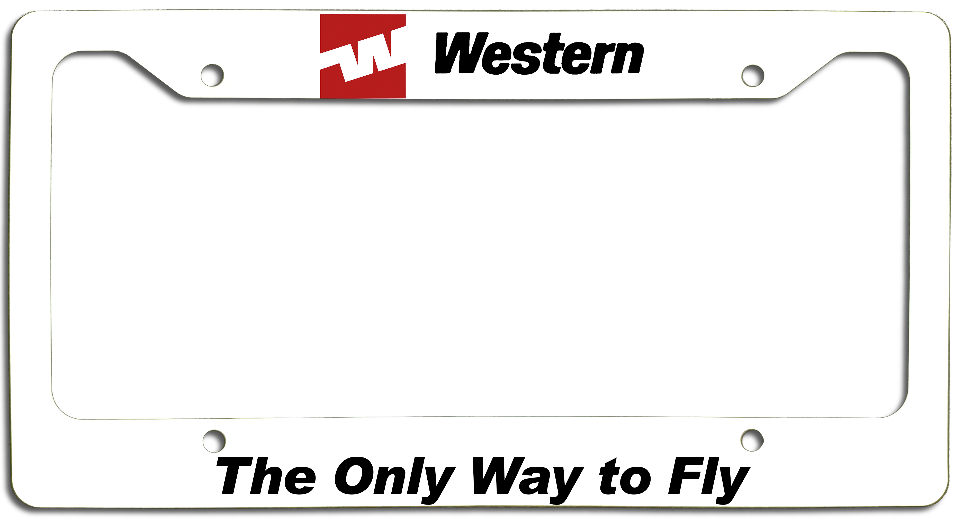 Western Airlines - The Only Way to Fly - License Plate Frame
