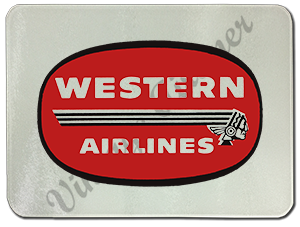 Western Airlines 1950's Logo Glass Cutting Board