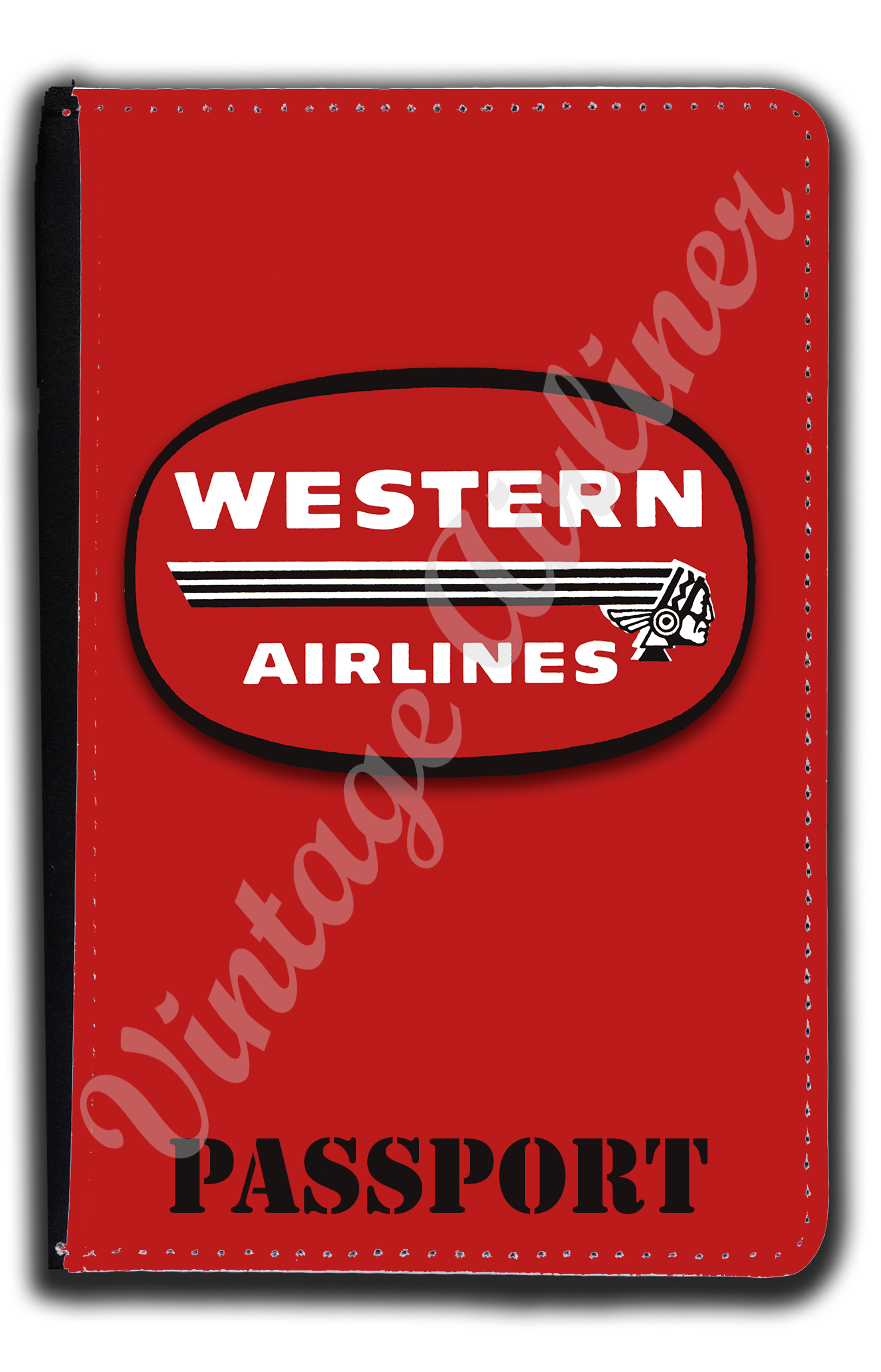 Western Airlines 1950's Vintage Logo Passport Case