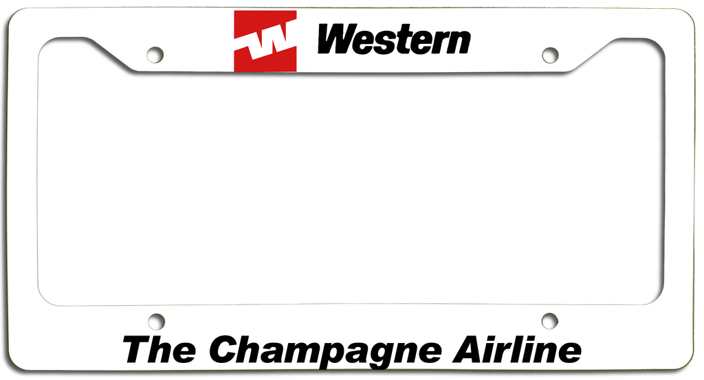 Western Airlines - The Champagne Airline - License Plate Frame