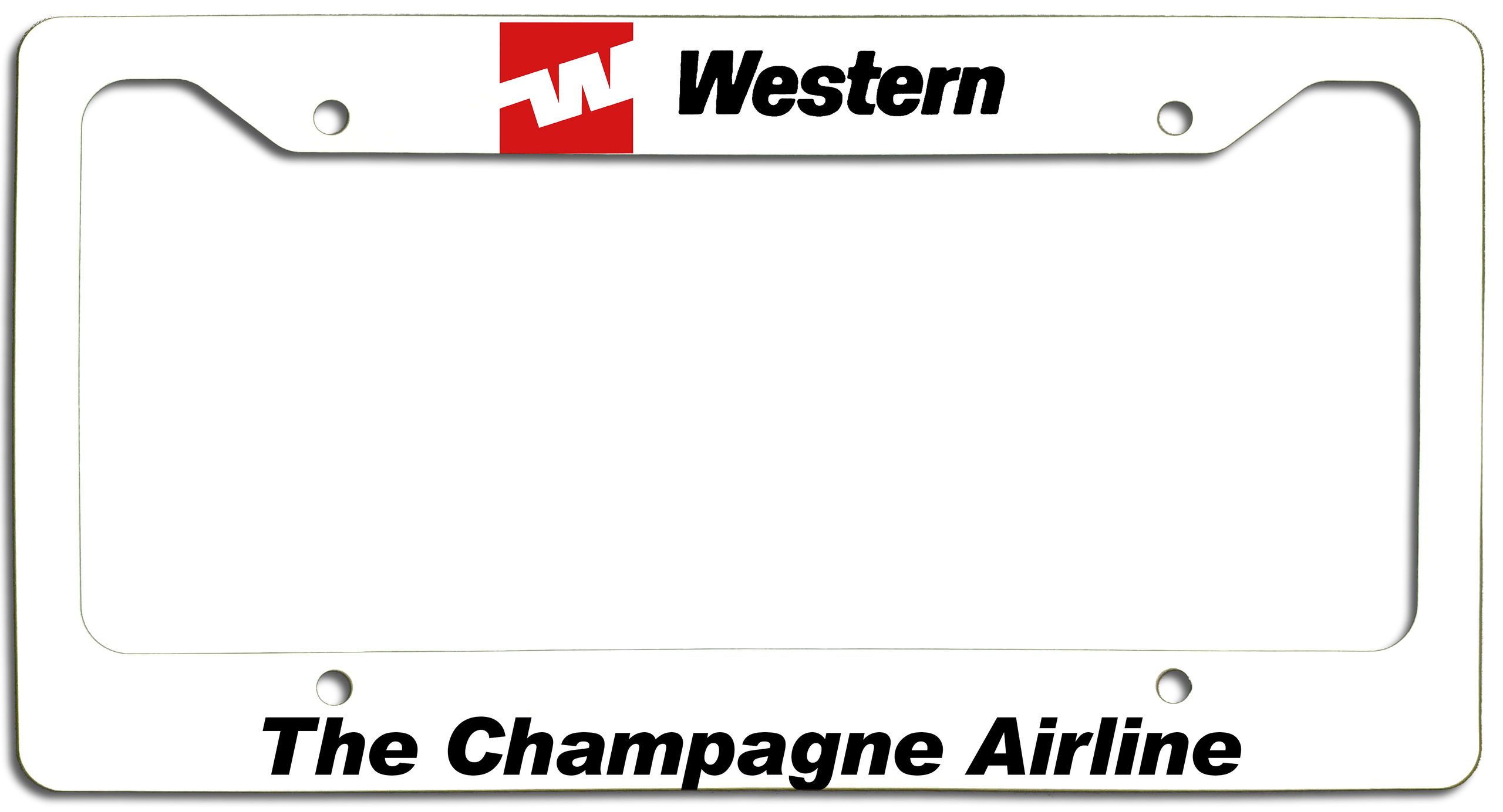 Western Airlines - The Champagne Airline - License Plate Frame