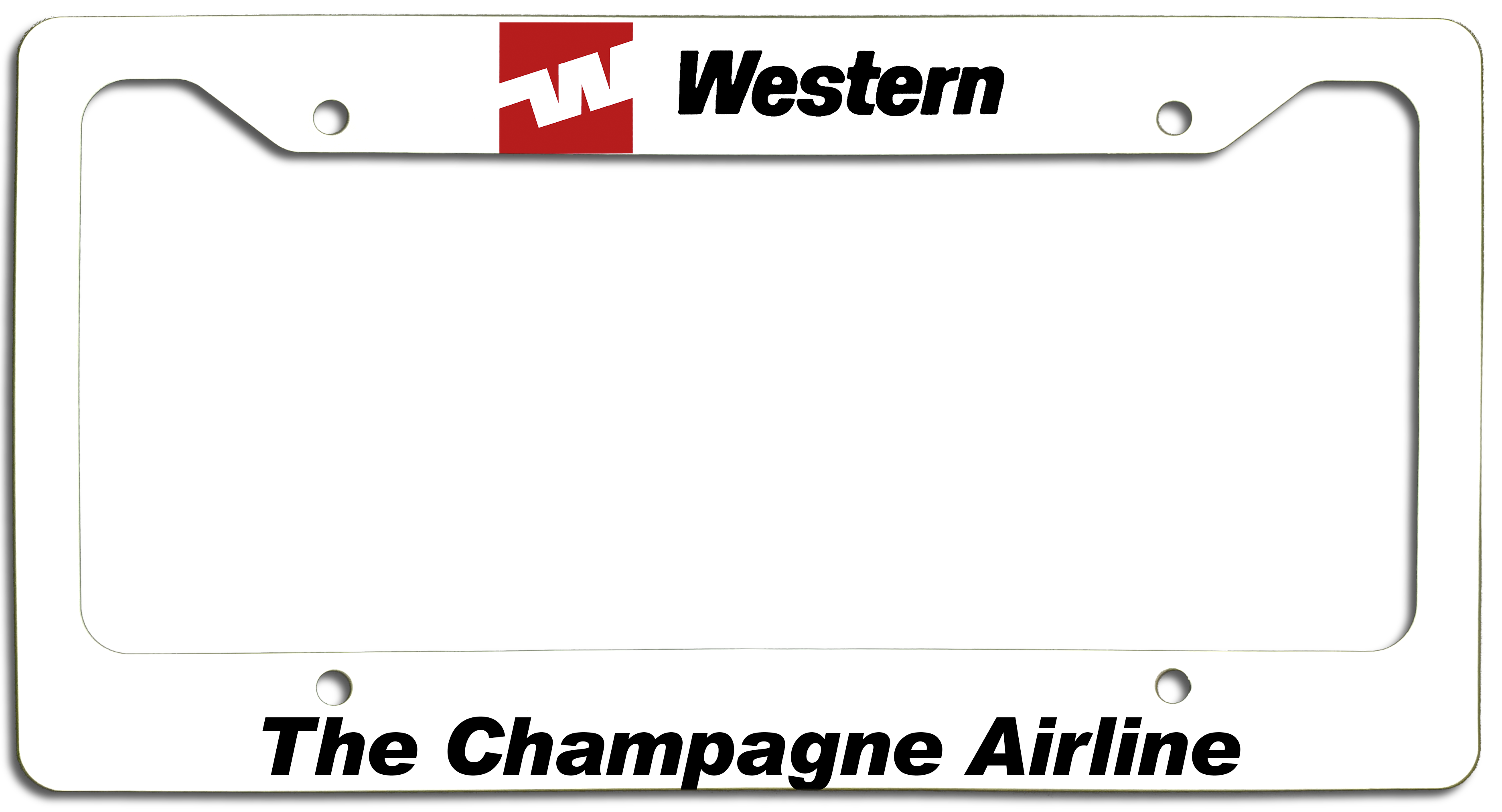 Western Airlines - The Champagne Airline - License Plate Frame