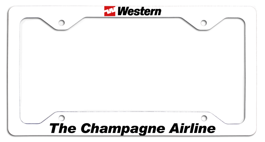Western Airlines - The Champagne Airline - License Plate Frame