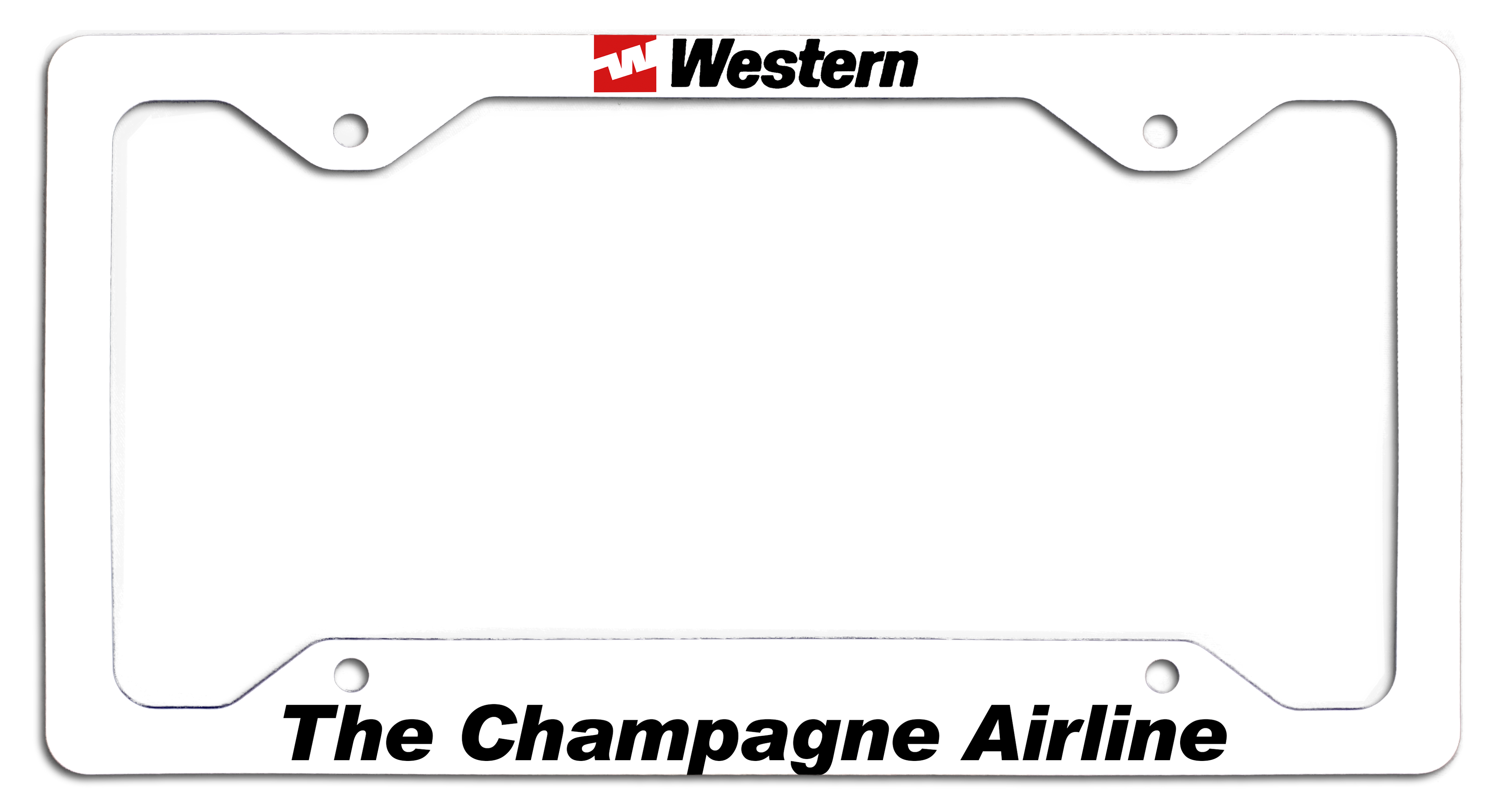 Western Airlines - The Champagne Airline - License Plate Frame