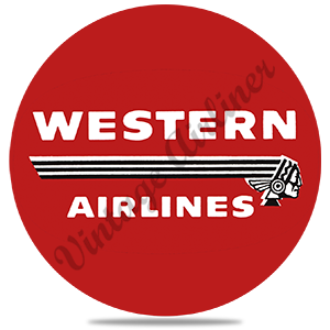 Western Airlines 1950's Vintage Logo Round Sandstone Coaster