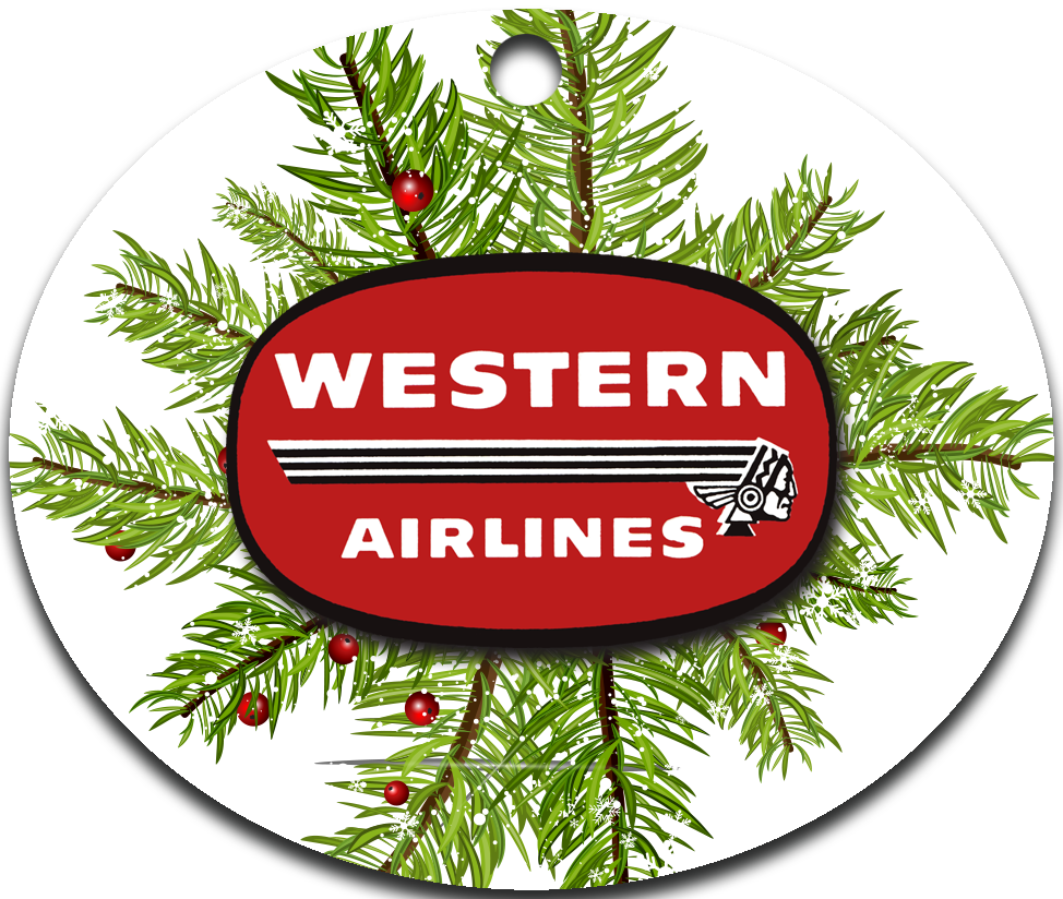 Western Airlines 1950's Vintage Logo Ornaments