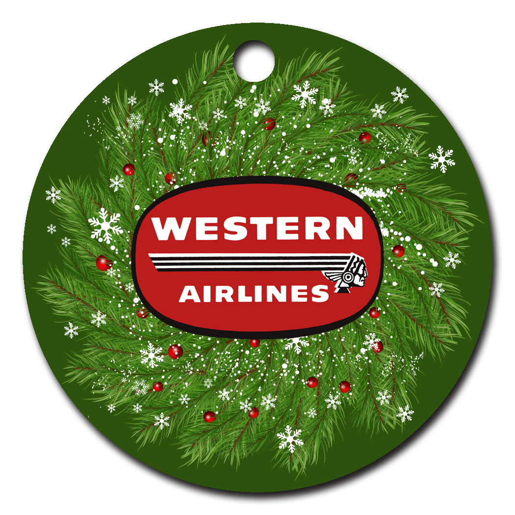 Western Airlines 1950's Vintage Logo Ornaments