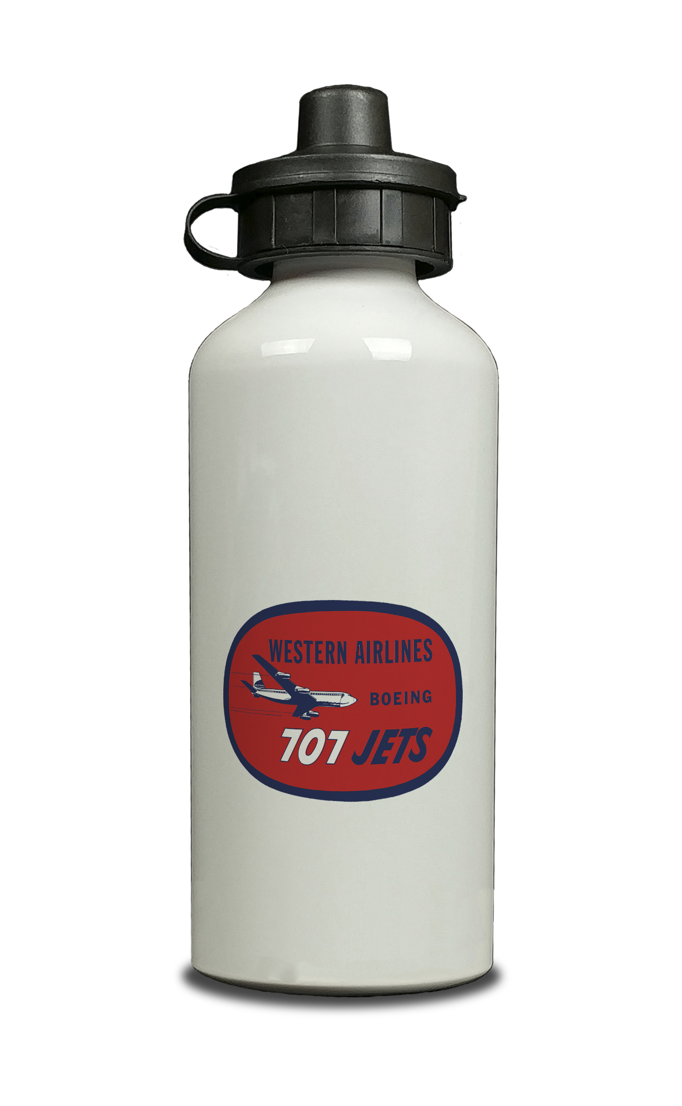 Western Airlines Vintage 707 Aluminum Water Bottle