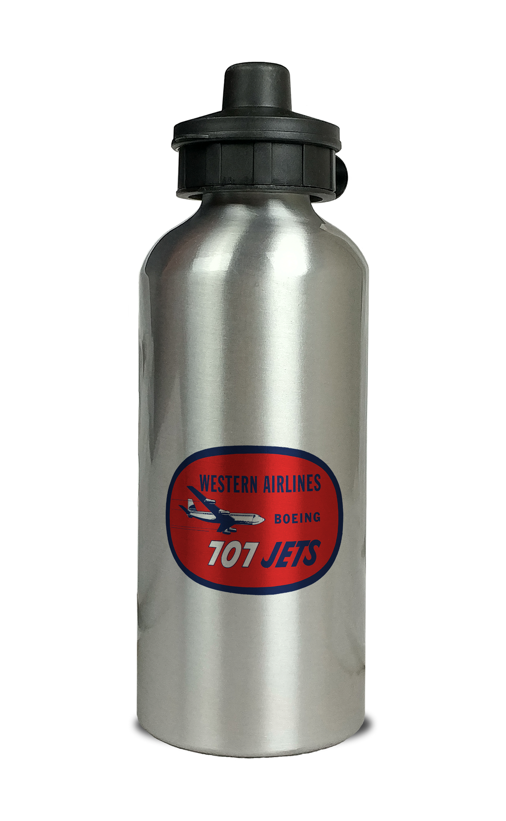 Western Airlines Vintage 707 Aluminum Water Bottle