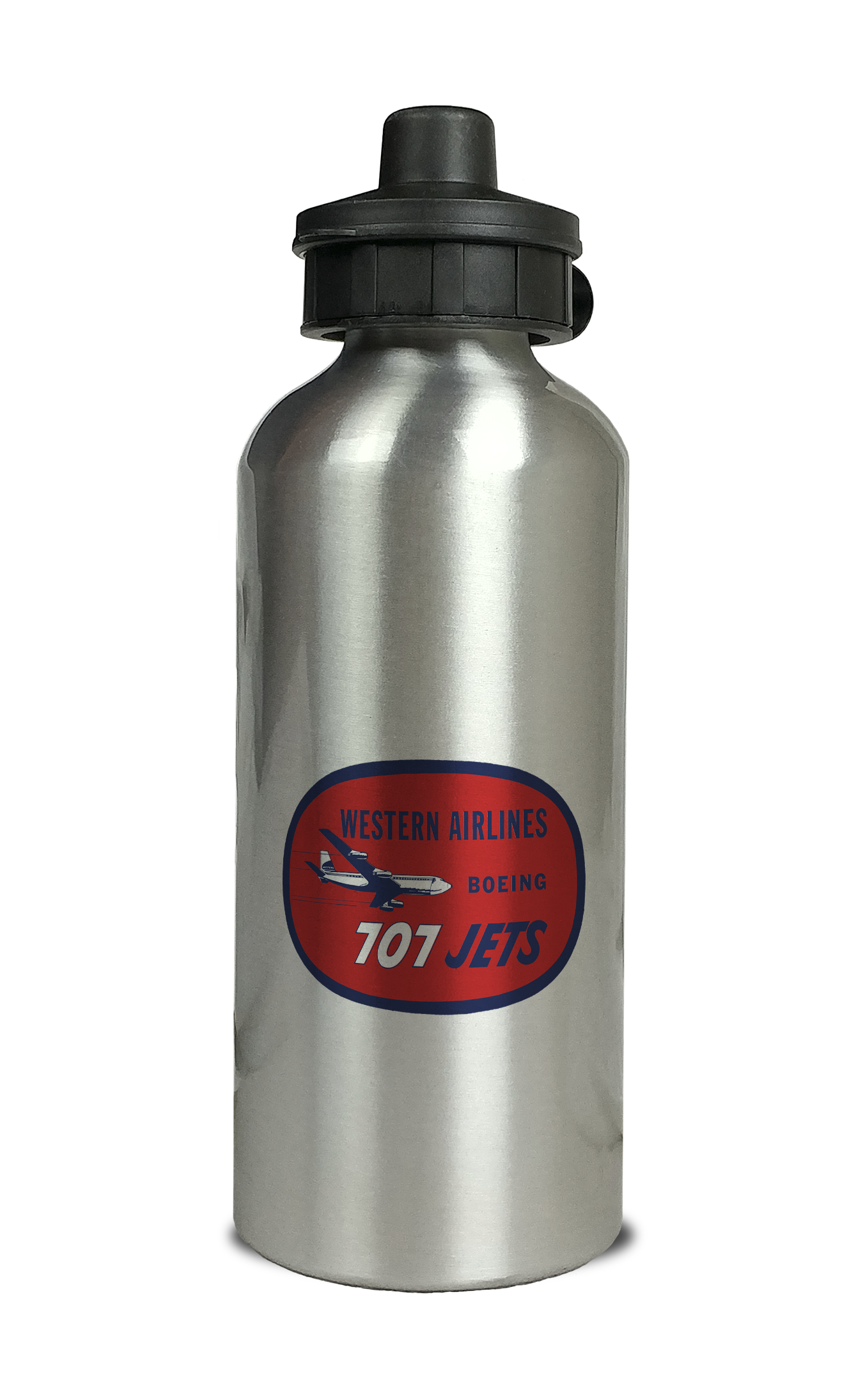 Western Airlines Vintage 707 Aluminum Water Bottle