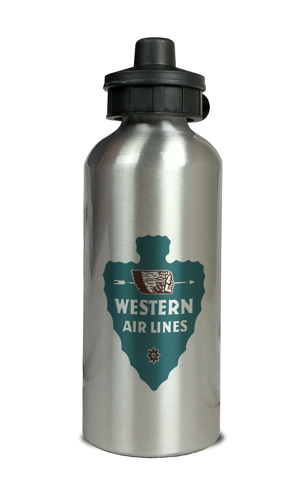 Western Airlines Vintage 1940's Aluminum Water Bottle