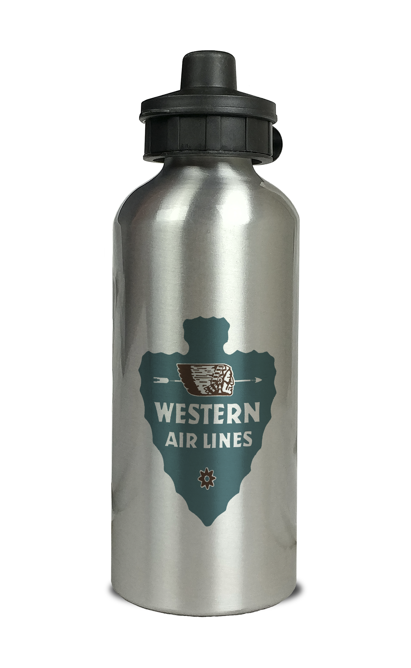 Western Airlines Vintage 1940's Aluminum Water Bottle