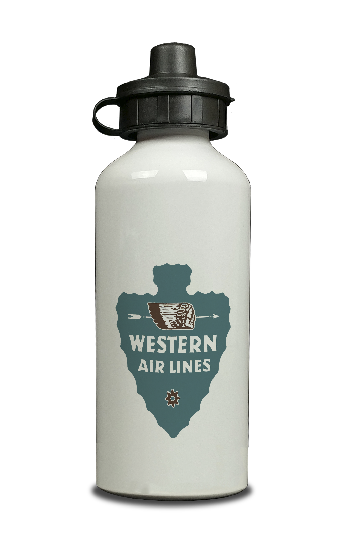 Western Airlines Vintage 1940's Aluminum Water Bottle