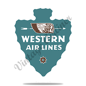 Western Airlines Vintage 1940's Round Sandstone Coaster