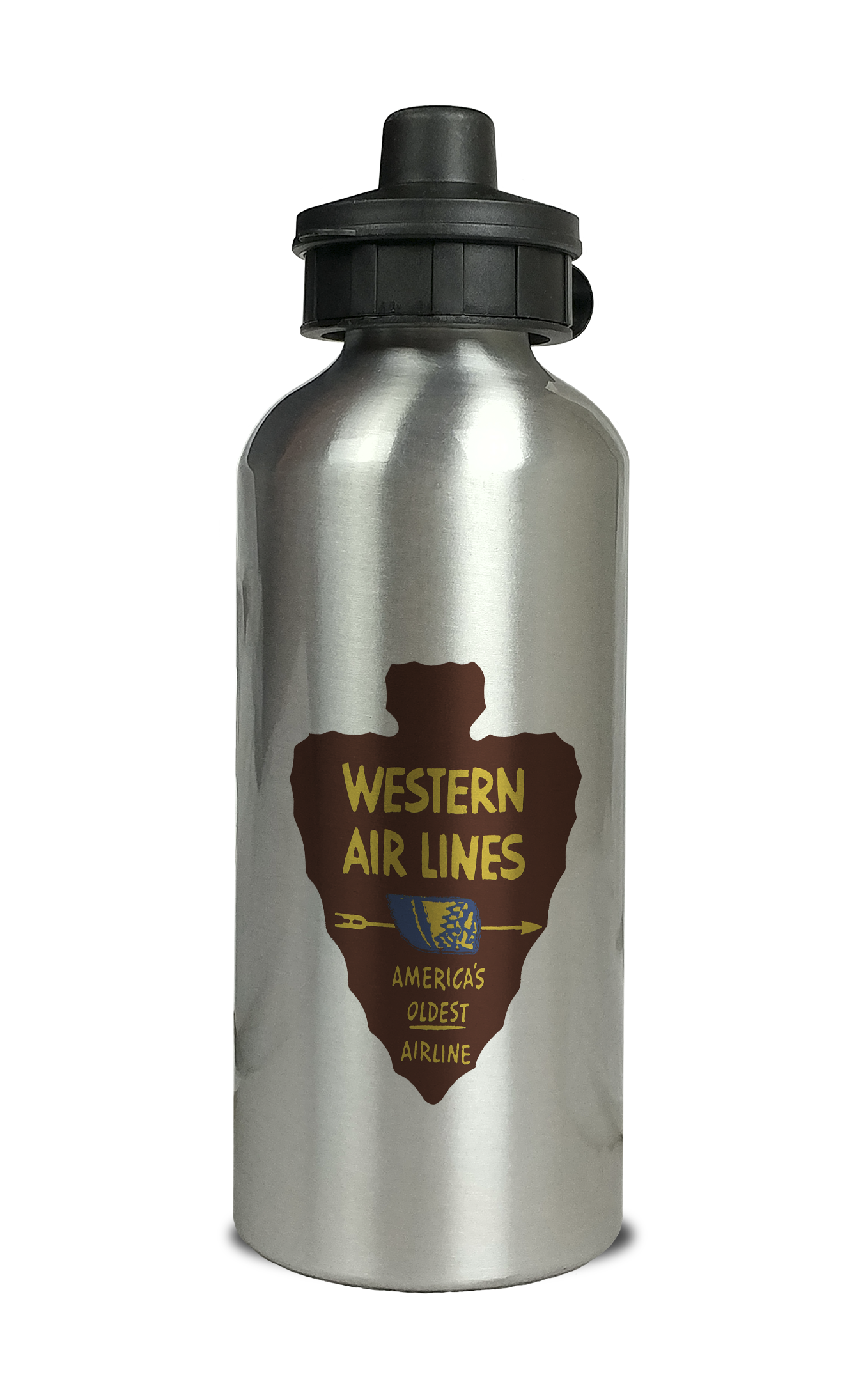 Western Airlines Vintage Oldest Airline Aluminum Water Bottle