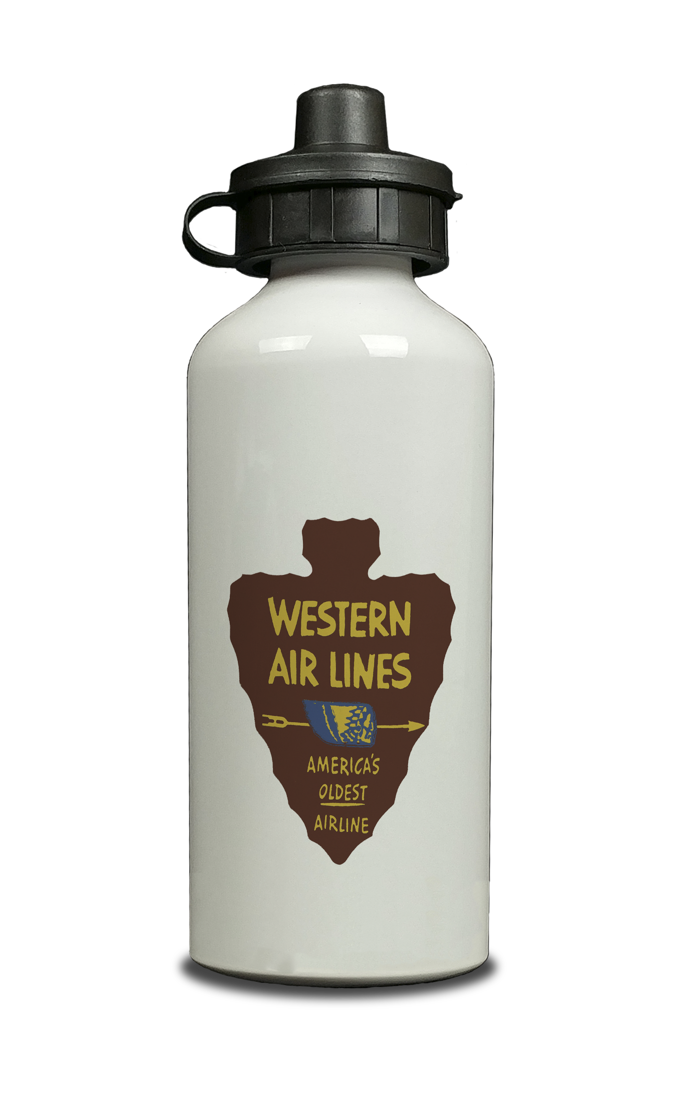 Western Airlines Vintage Oldest Airline Aluminum Water Bottle