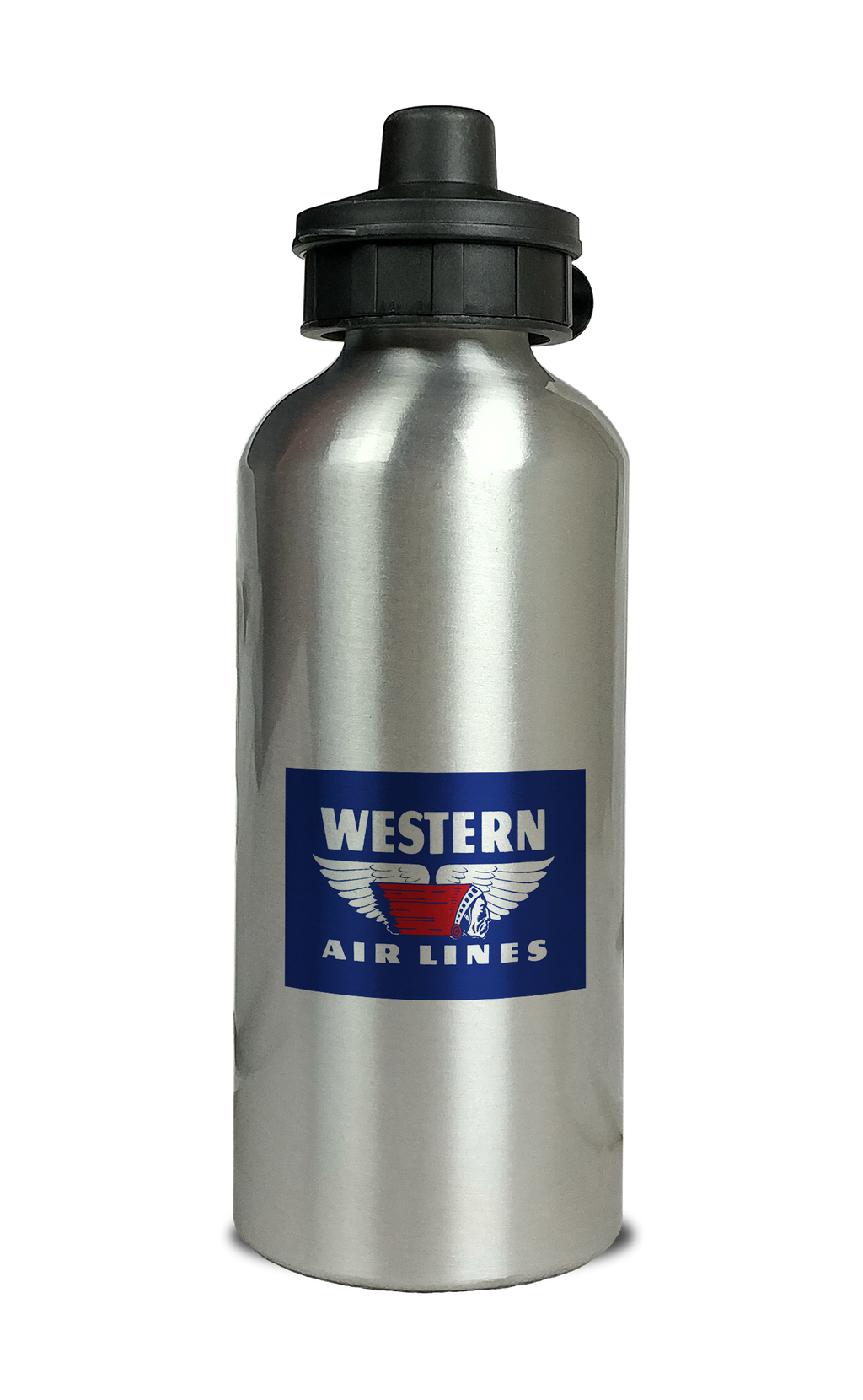 Western Airlines Vintage 1950's Logo Aluminum Water Bottle