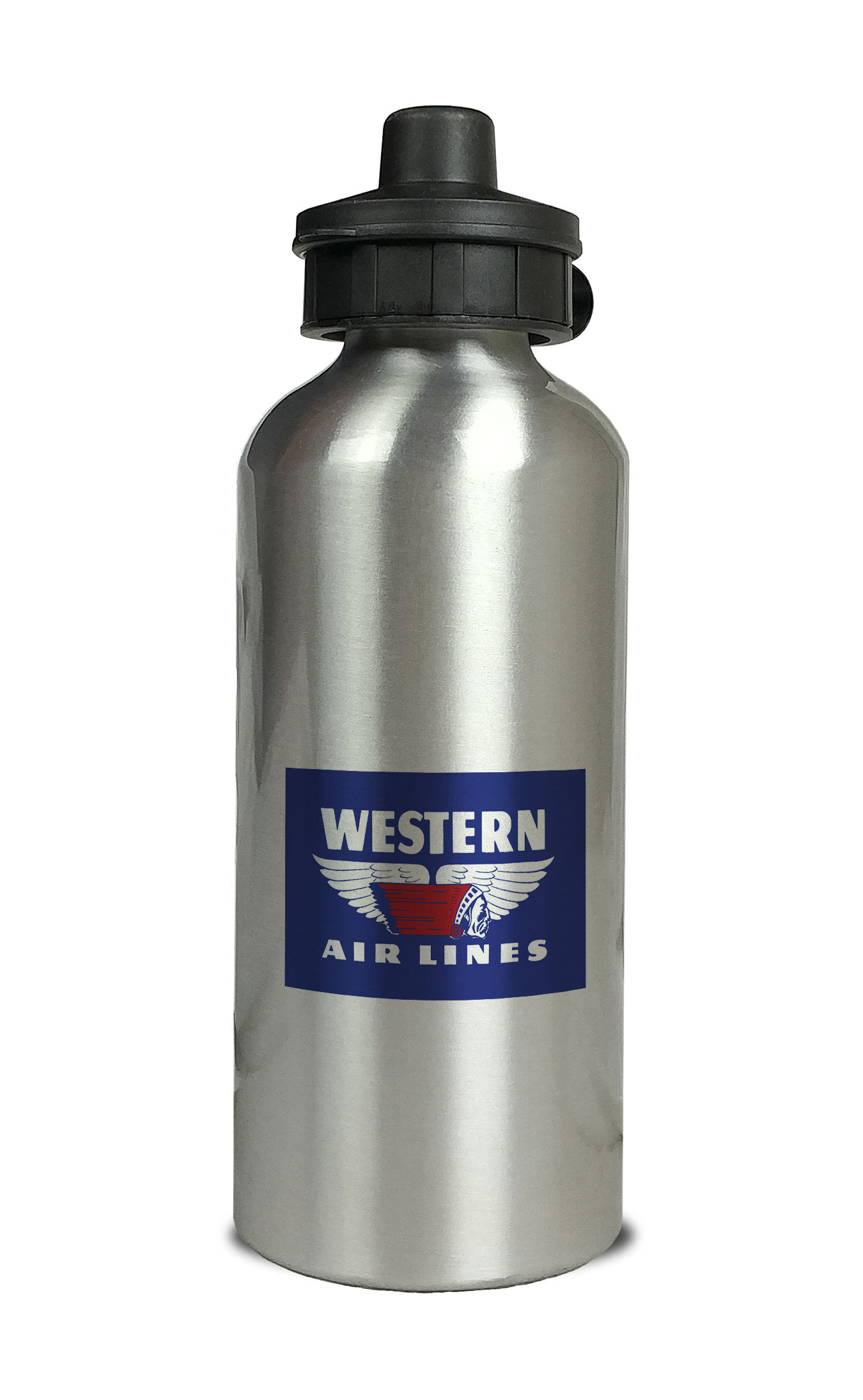 Western Airlines Vintage 1950's Logo Aluminum Water Bottle