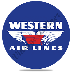 Western Airlines Vintage 1950's Logo Round Sandstone Coaster