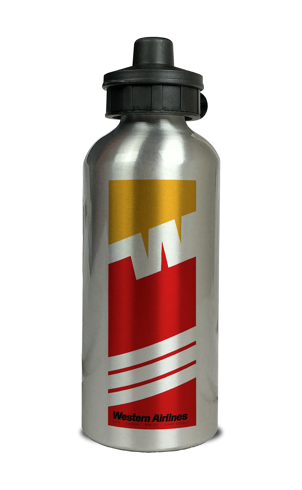 Western Airlines Timetable Cover Aluminum Water Bottle