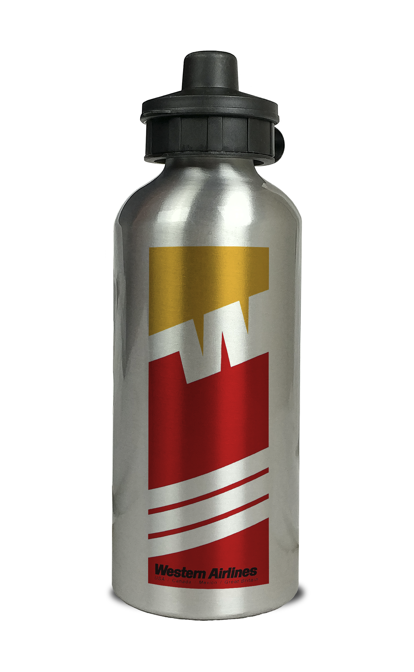 Western Airlines Timetable Cover Aluminum Water Bottle