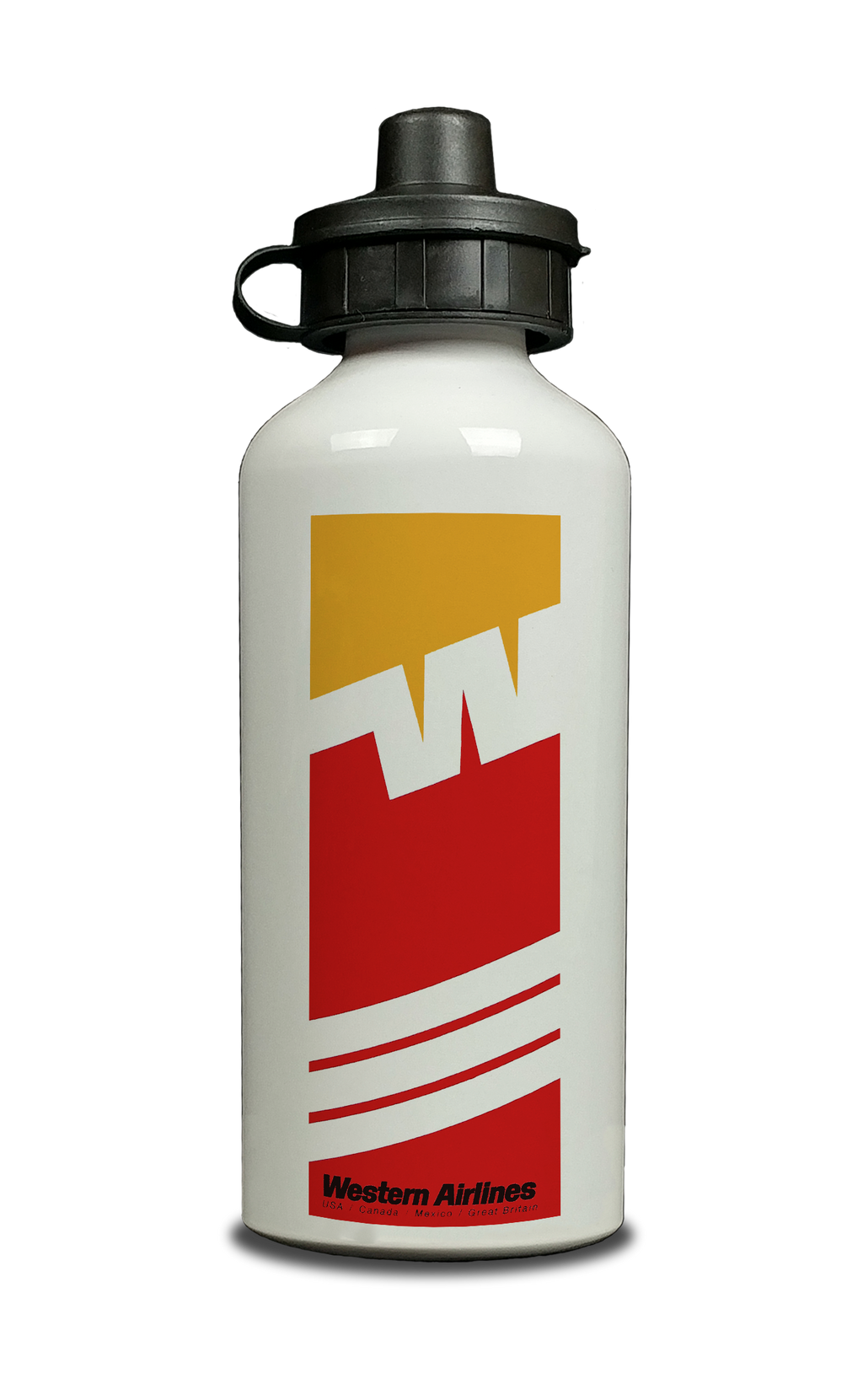 Western Airlines Timetable Cover Aluminum Water Bottle