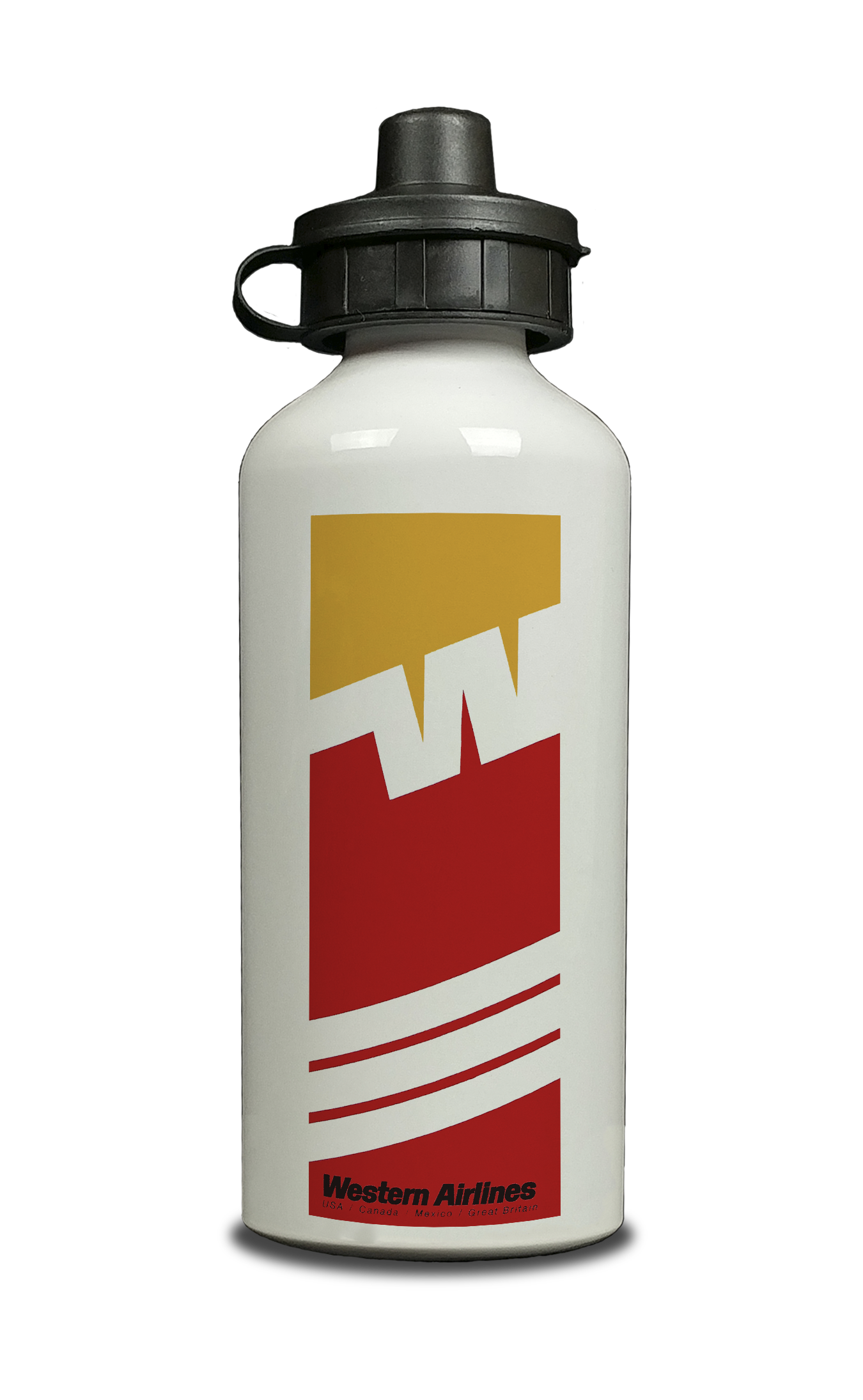 Western Airlines Timetable Cover Aluminum Water Bottle