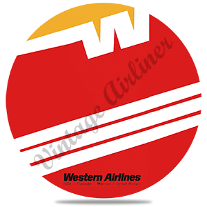 Western Airlines Timetable Cover Bag Sticker Round Sandstone Coaster
