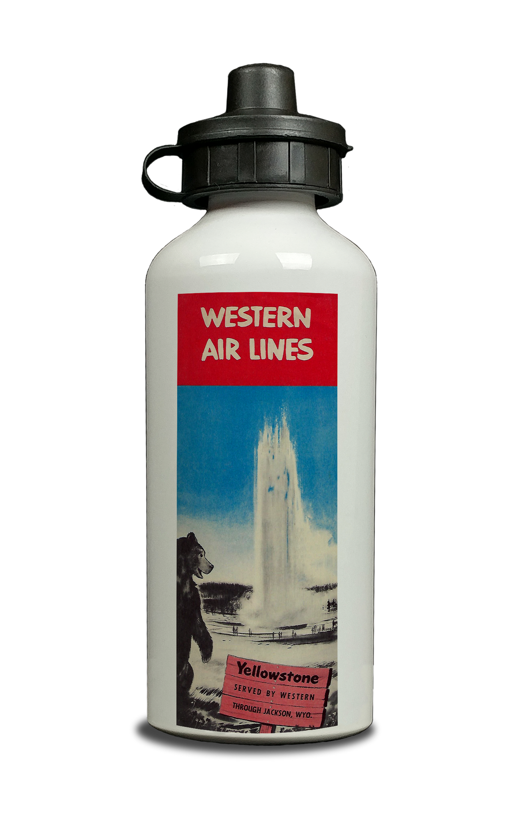 Western Airlines Yellowstone  Aluminum Water Bottle