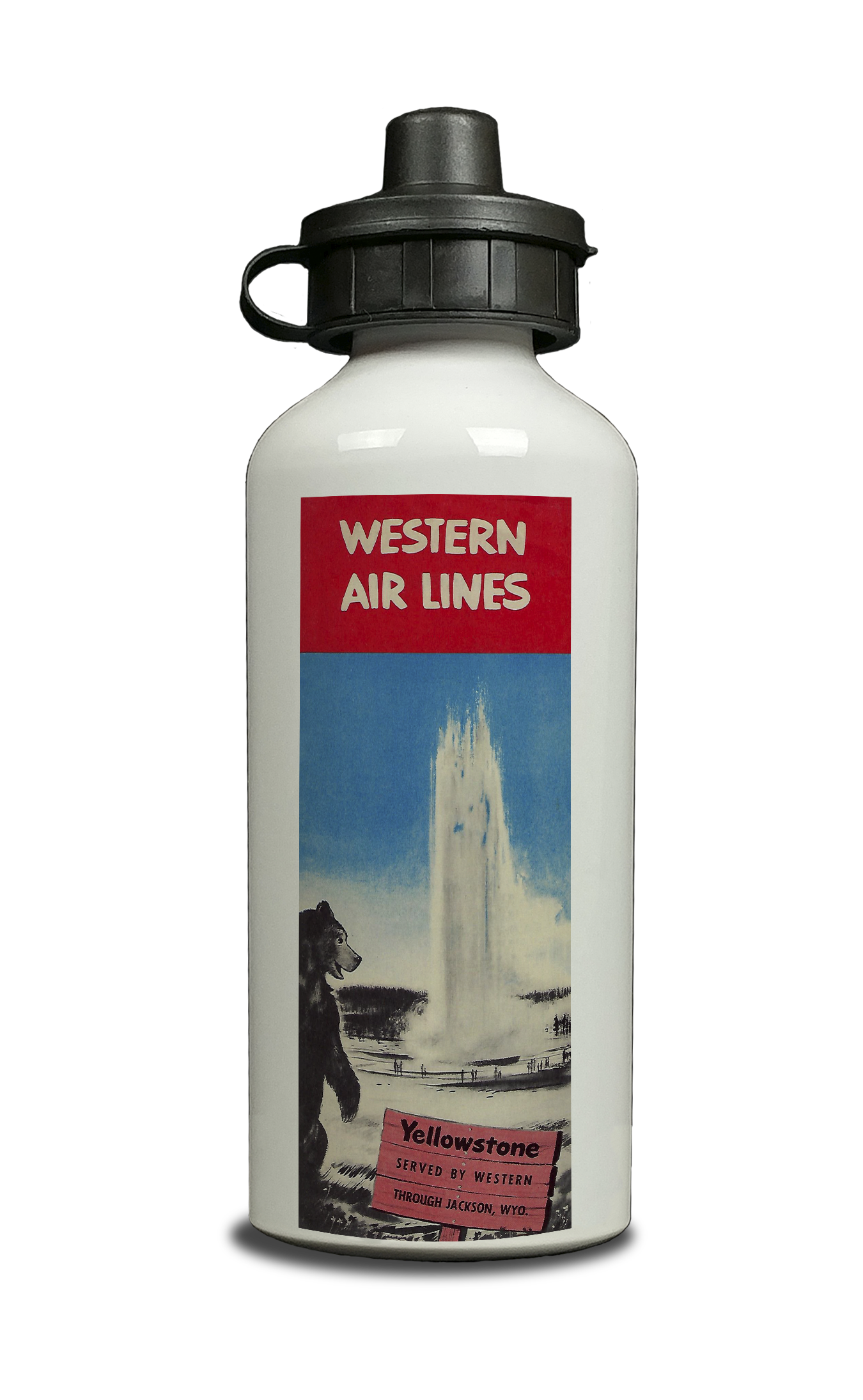 Western Airlines Yellowstone  Aluminum Water Bottle