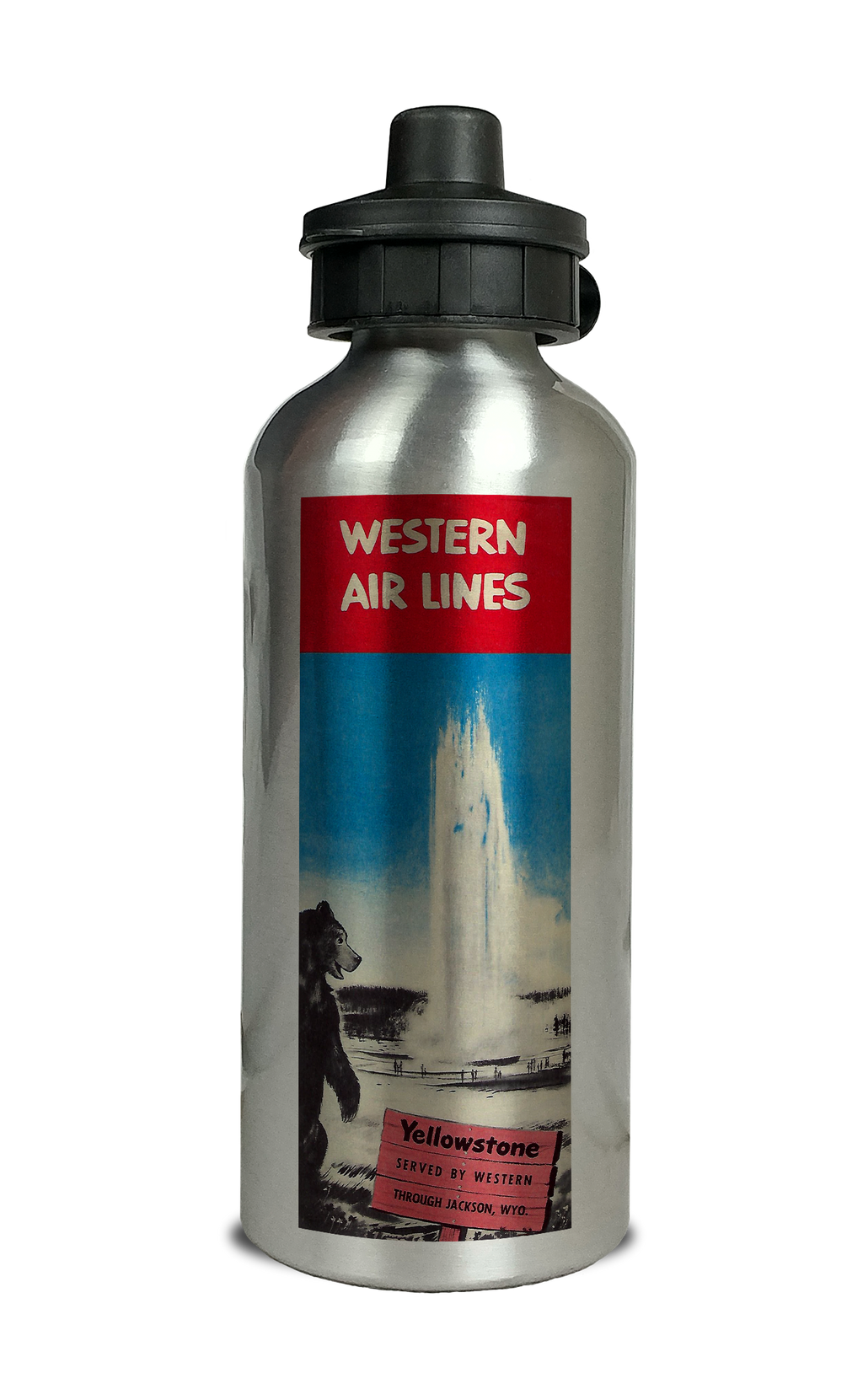 Western Airlines Yellowstone  Aluminum Water Bottle