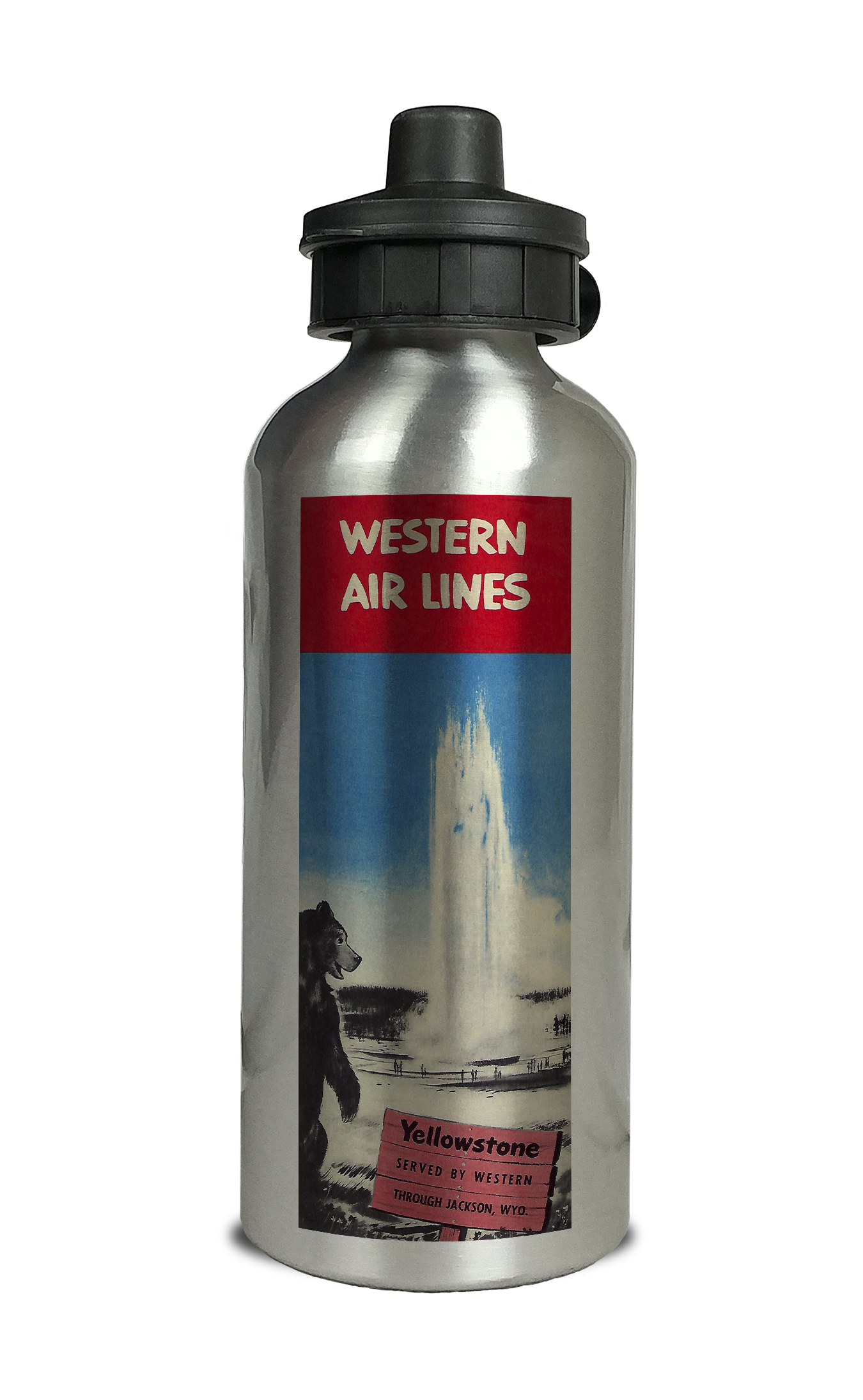 Western Airlines Yellowstone  Aluminum Water Bottle