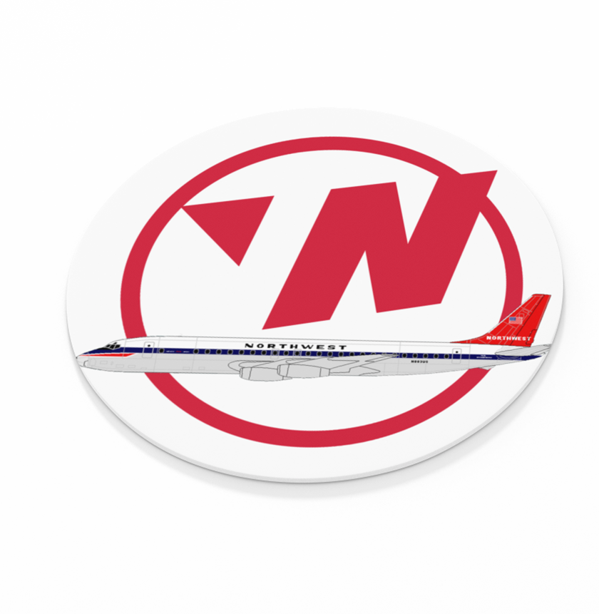 Western Airlines Logo w/ Livery  -  Round Sandstone Coaster