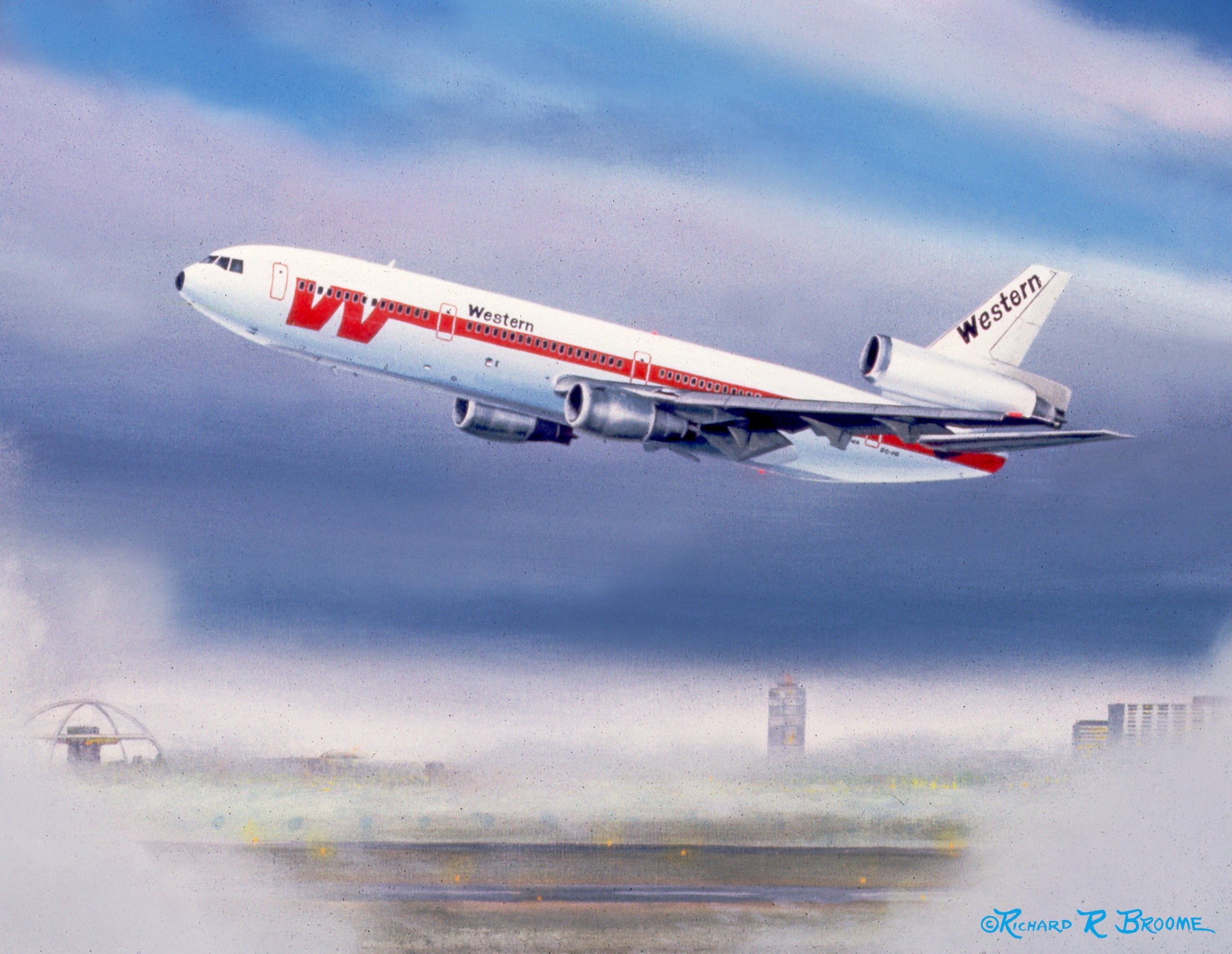 Western Airlines DC10 Note Cards by Rick Broome - Pack of 12