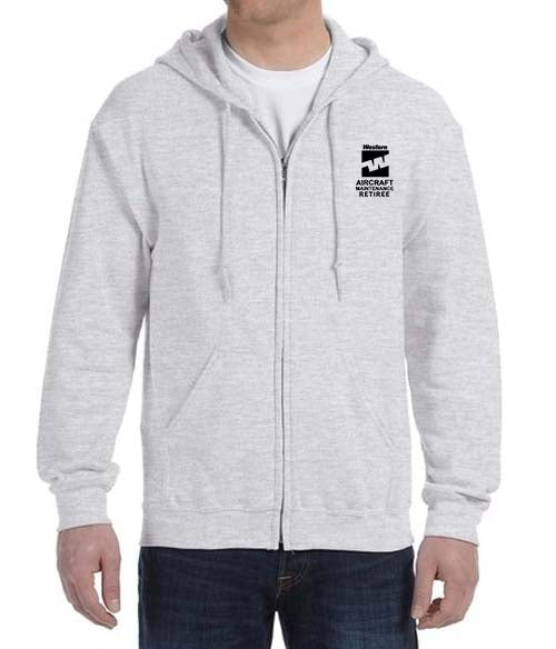 RETIREE Western Airlines Aircraft Maintenance Unisex Zipped Hooded Sweatshirt Embroidered