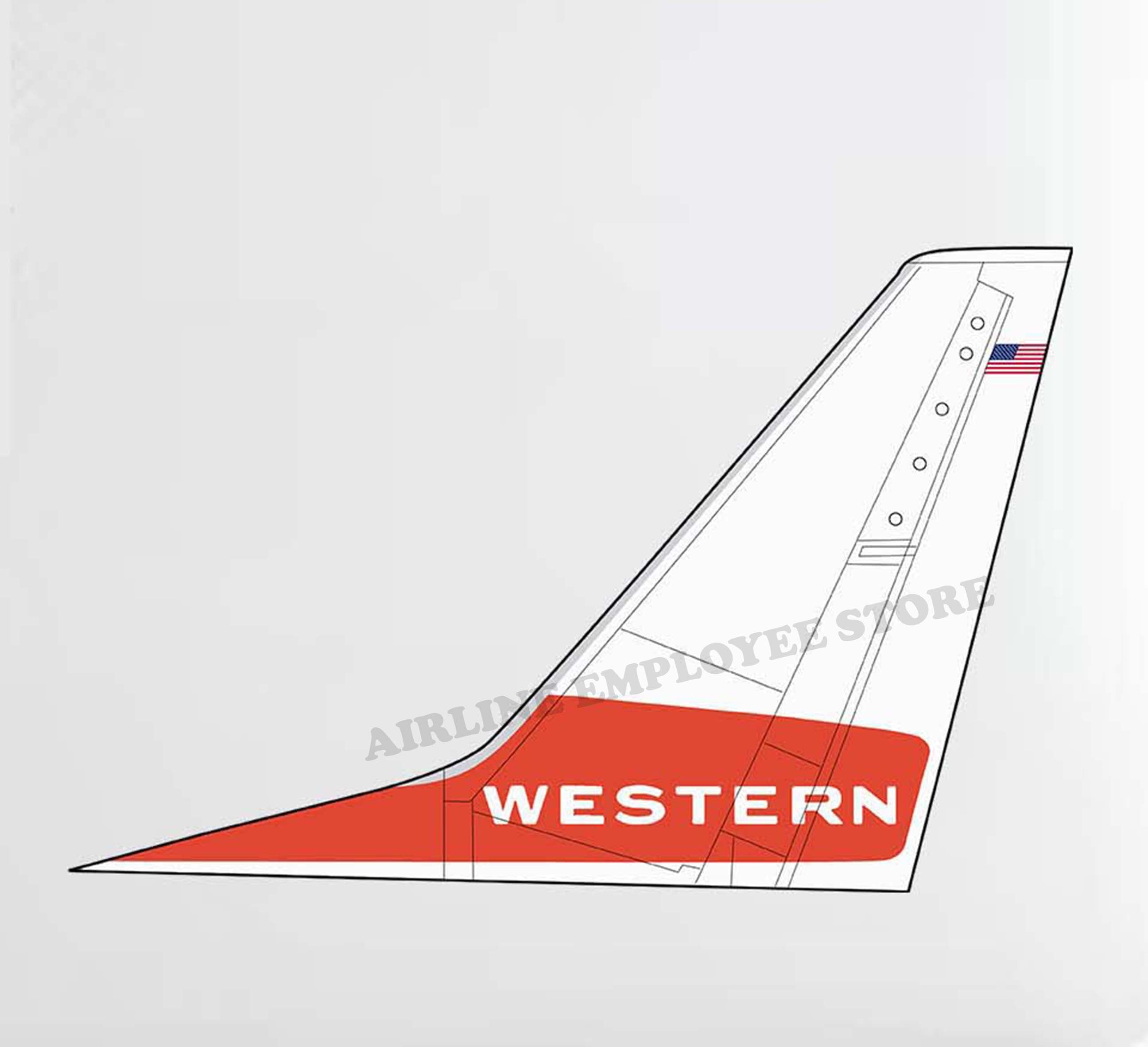 Western Airlines Vintage Tail Decal Stickers