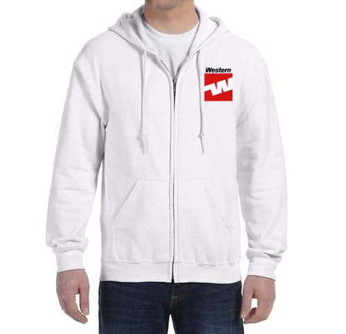 Western Airlines Zipped Hooded Sweatshirt Embroidered