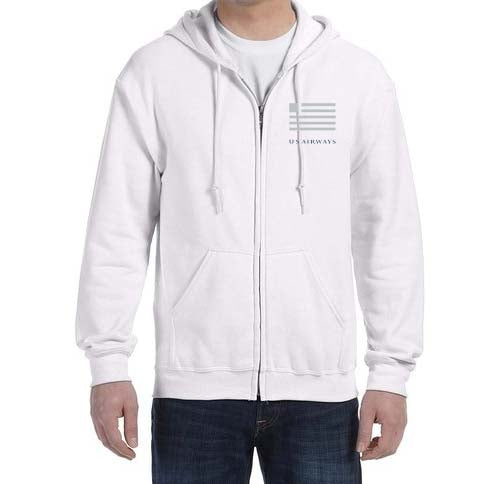 US Airways Zipped Hooded Sweatshirt Embroidered
