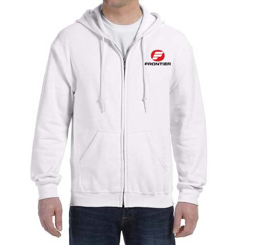 Old Frontier Airlines Zipped Hooded Sweatshirt Embroidered