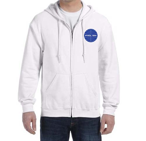 Pan Am Zipped Hooded Sweatshirt Embroidered