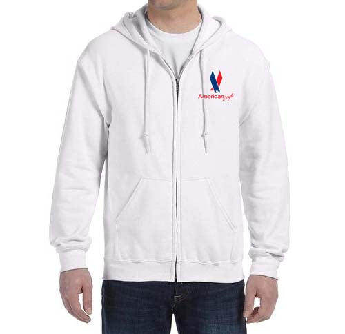 American Eagle Zipped Hooded Sweatshirt Embroidered